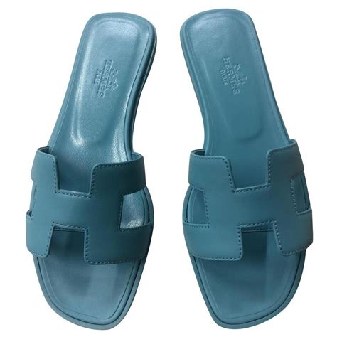 hermes oran sandals blue